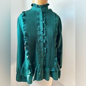 CeCe emerald green blouse